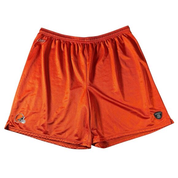 Vintage Cleveland Browns Reebok Shorts Mens 4XL NFL Equipment Orange Mesh Y2K - Picture 1 of 13